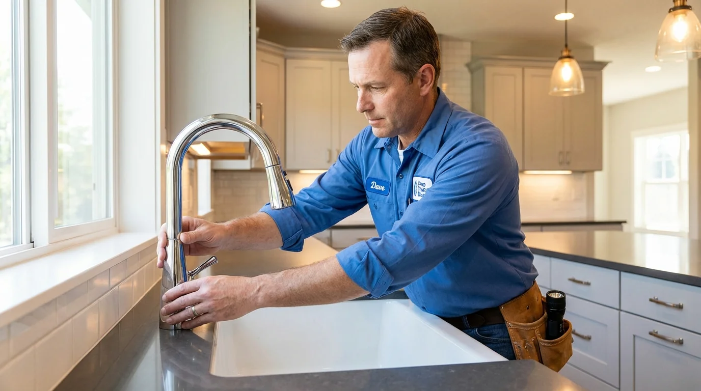 Kitchen faucet installation by Johns Plumbing LLC in South Dennis