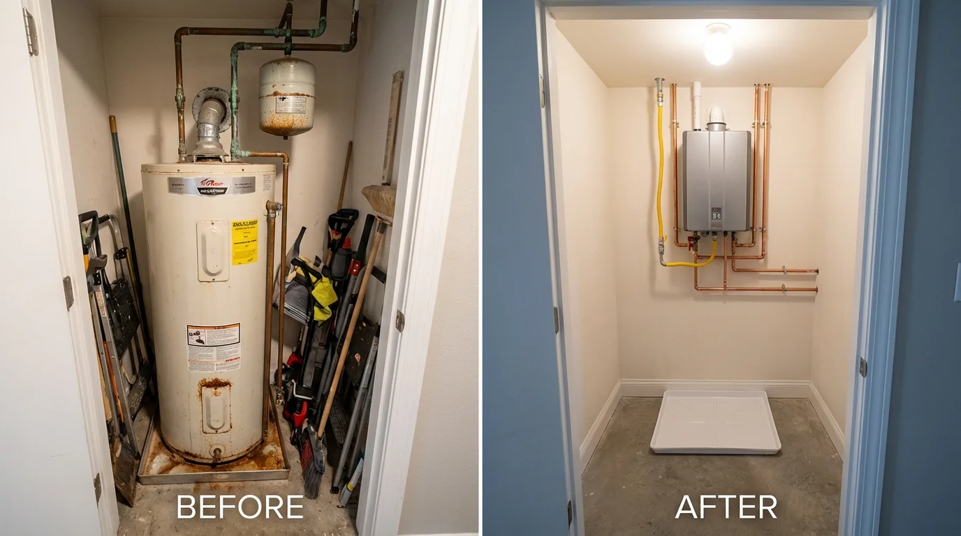 Tank water heater versus wall-mounted tankless unit comparison for South Dennis, MA homeowners